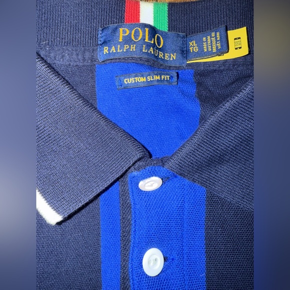 POLO RALPH LAUREN ITALIA FOOTBALL CLUB SINGLE STITCH SHIRT STRIPE MENS XL - Picture 7 of 9